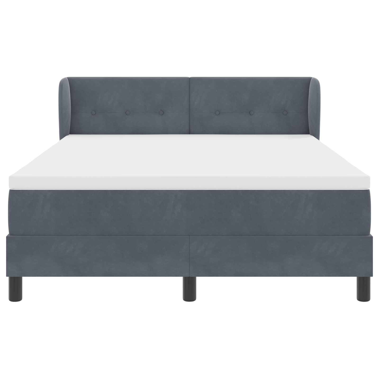 Boxspringbed met matras fluweel donkergrijs 140x190 cm