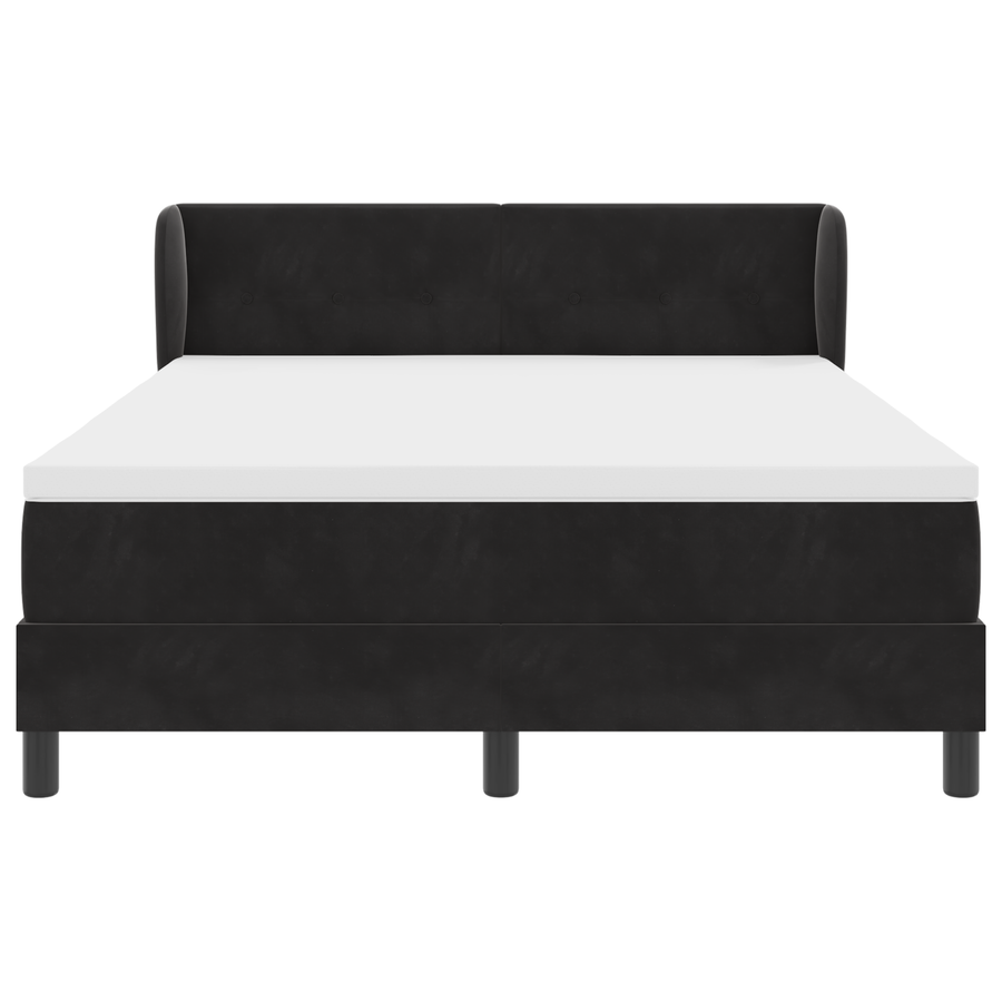 Boxspringbed met matras fluweel zwart 140x200 cm