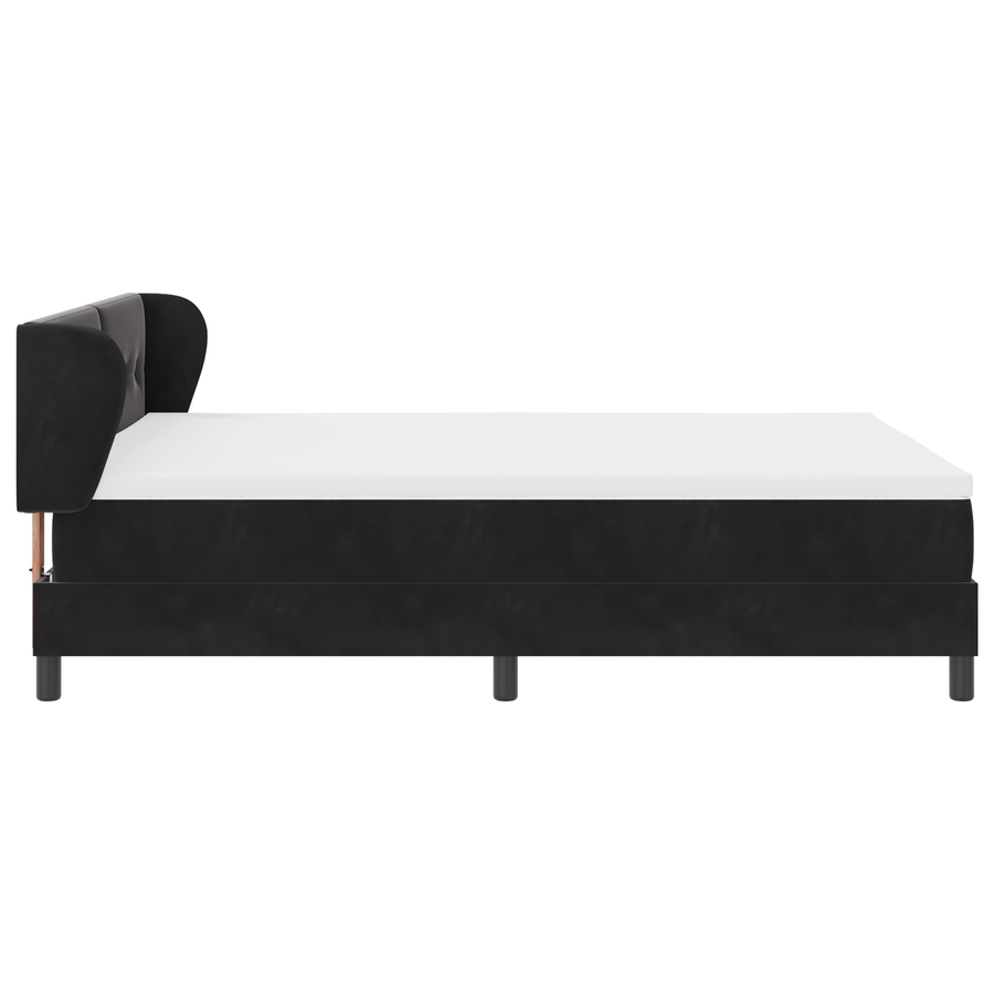 Boxspringbed met matras fluweel zwart 140x200 cm