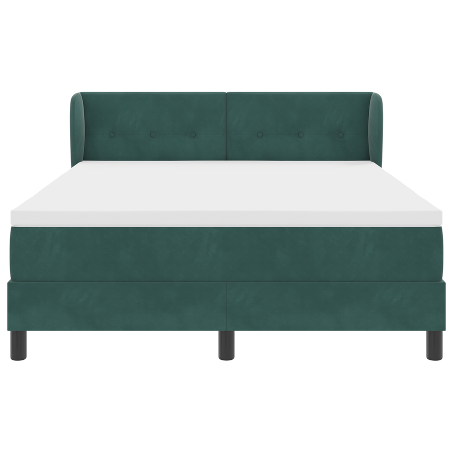 Boxspringbed met matras fluweel donkergroen 140x200 cm