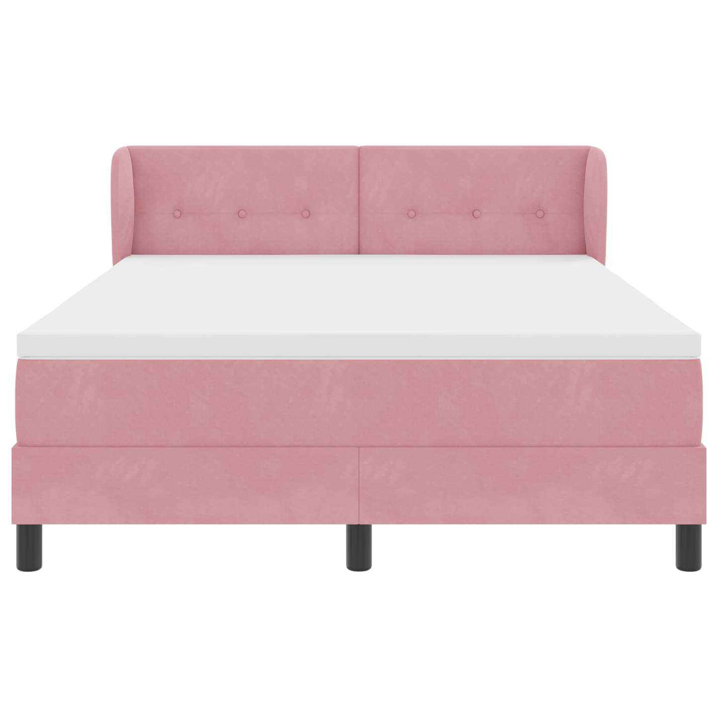 Boxspringbed met matras fluweel roze 140x200 cm