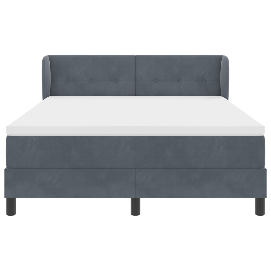 Boxspringbed met matras fluweel donkergrijs 160x200 cm