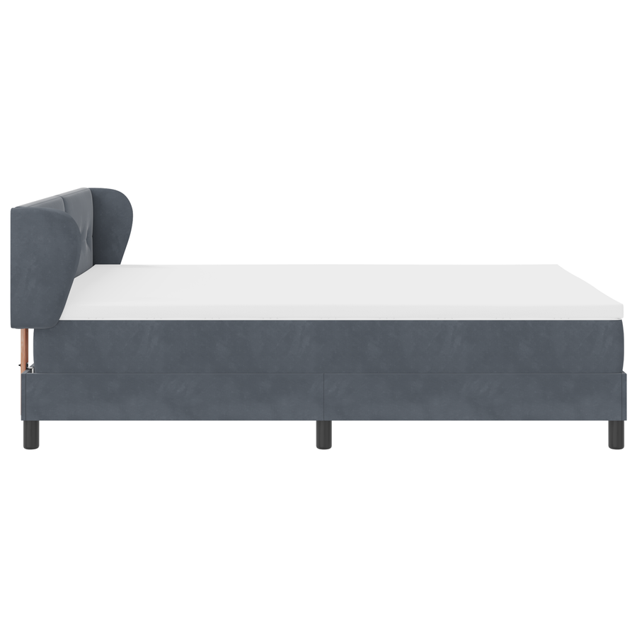 Boxspringbed met matras fluweel donkergrijs 160x200 cm