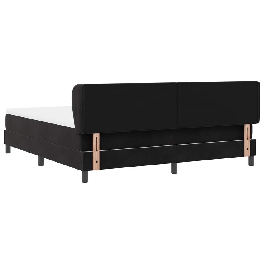 Boxspringbed met matras fluweel zwart 180x200 cm