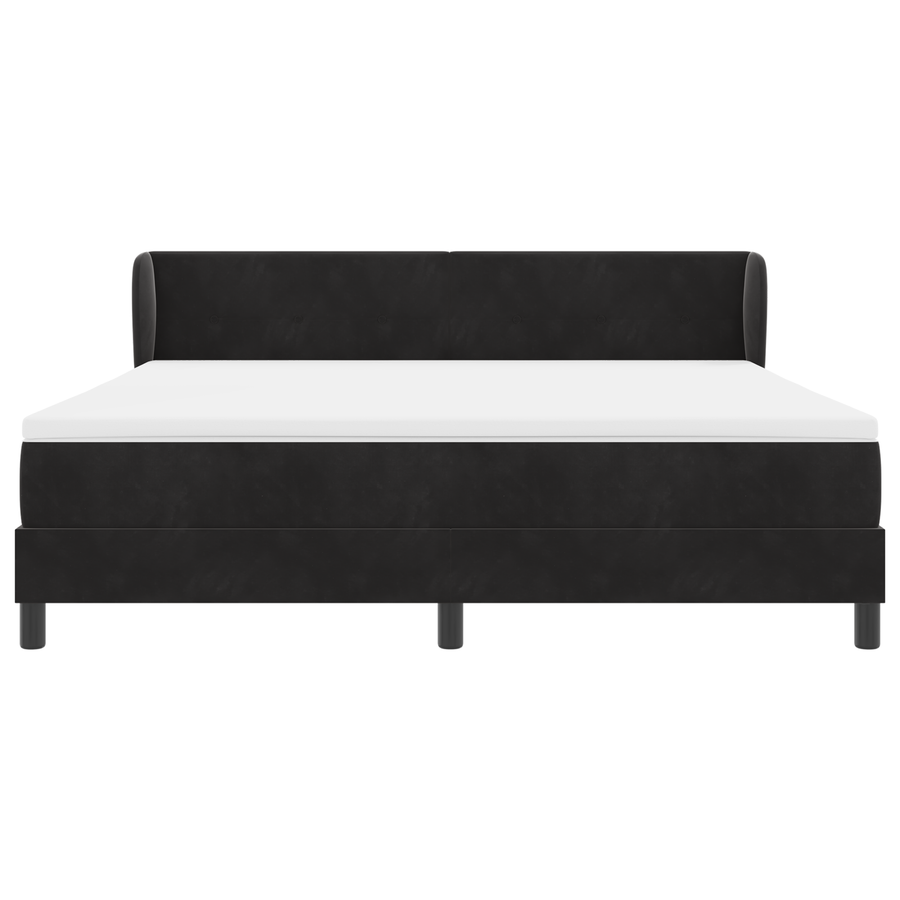 Boxspringbed met matras fluweel zwart 180x200 cm