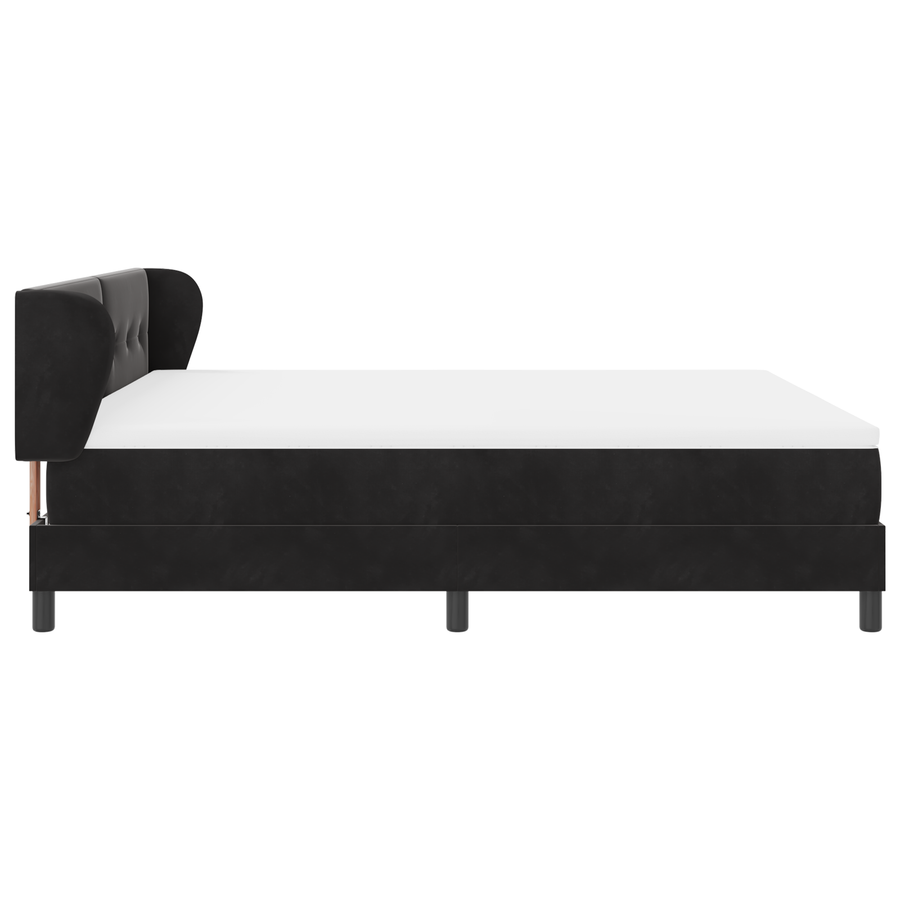 Boxspringbed met matras fluweel zwart 180x200 cm