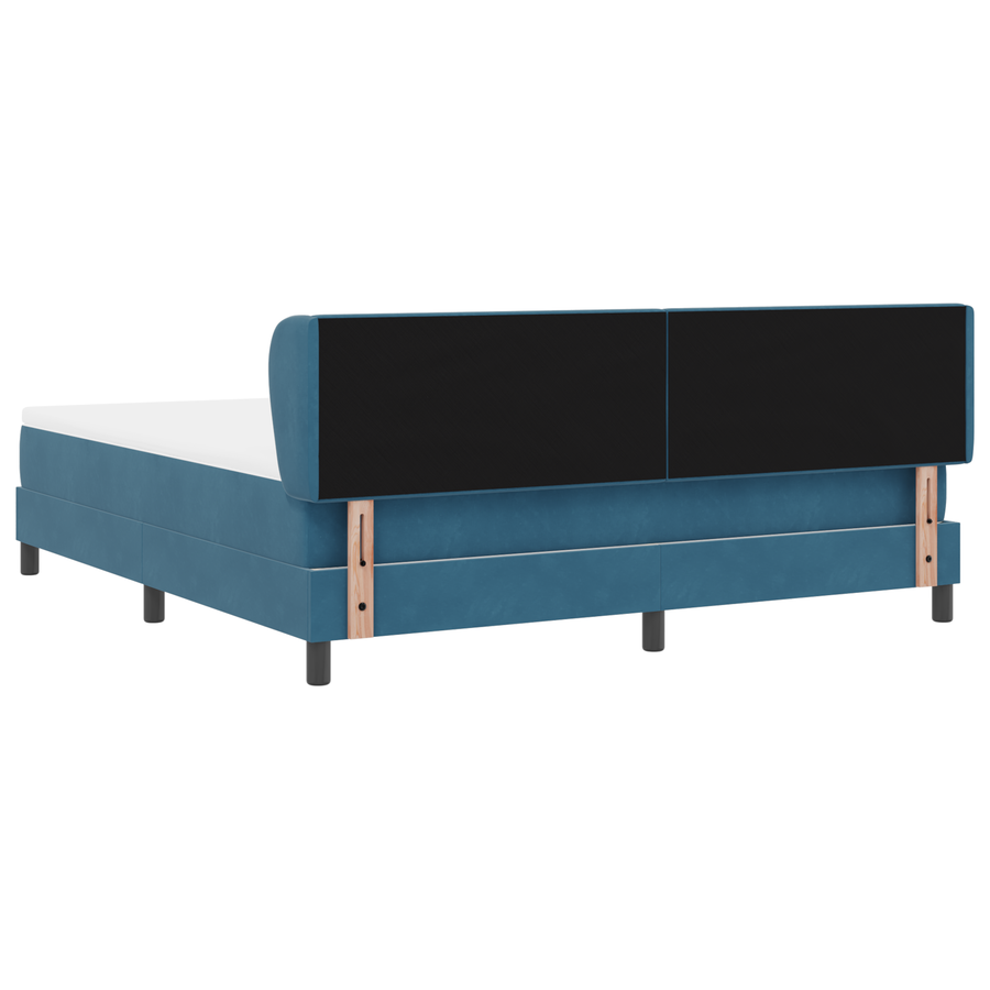 Boxspringbed met matras fluweel donkerblauw 180x200 cm
