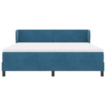 Boxspringbed met matras fluweel donkerblauw 180x200 cm