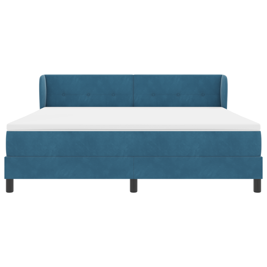 Boxspringbed met matras fluweel donkerblauw 180x200 cm