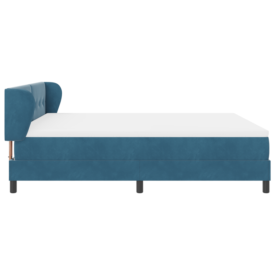 Boxspringbed met matras fluweel donkerblauw 180x200 cm