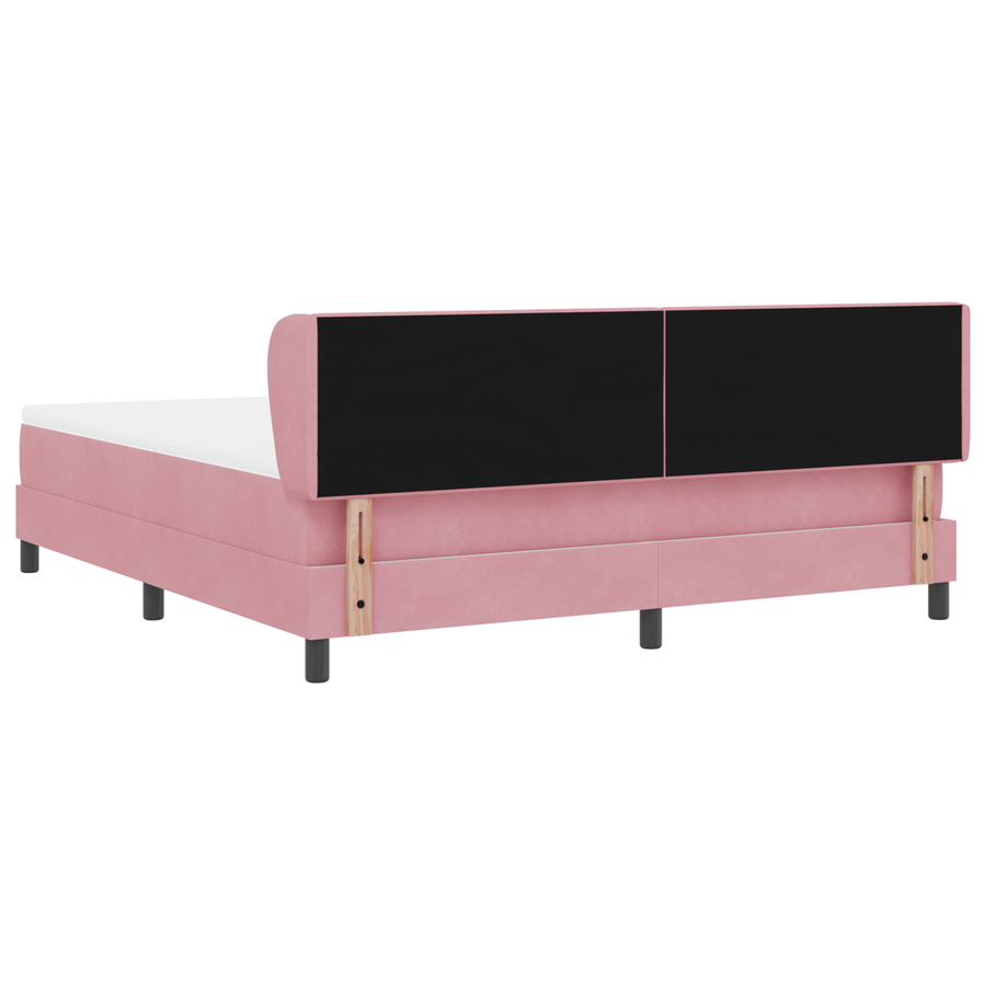 Boxspringbed met matras fluweel roze 180x200 cm