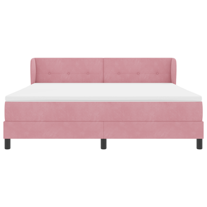 Boxspringbed met matras fluweel roze 180x200 cm
