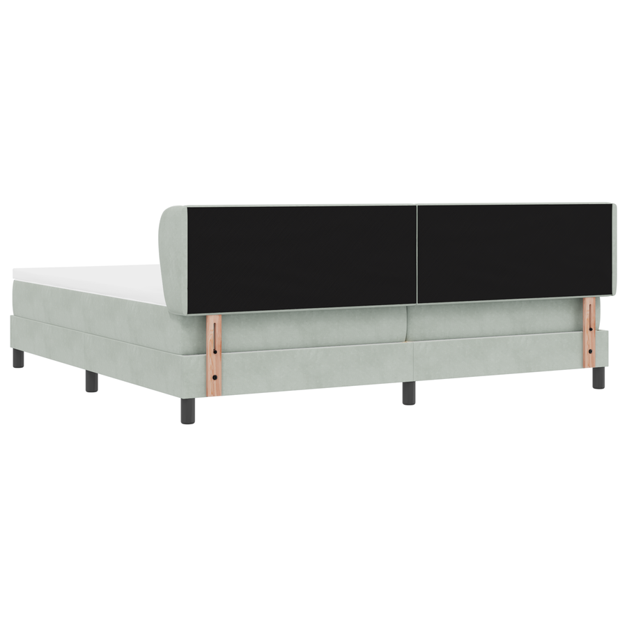 Boxspring Bed Met Matras Lichtgrijs 200x200 cm Fluweel
