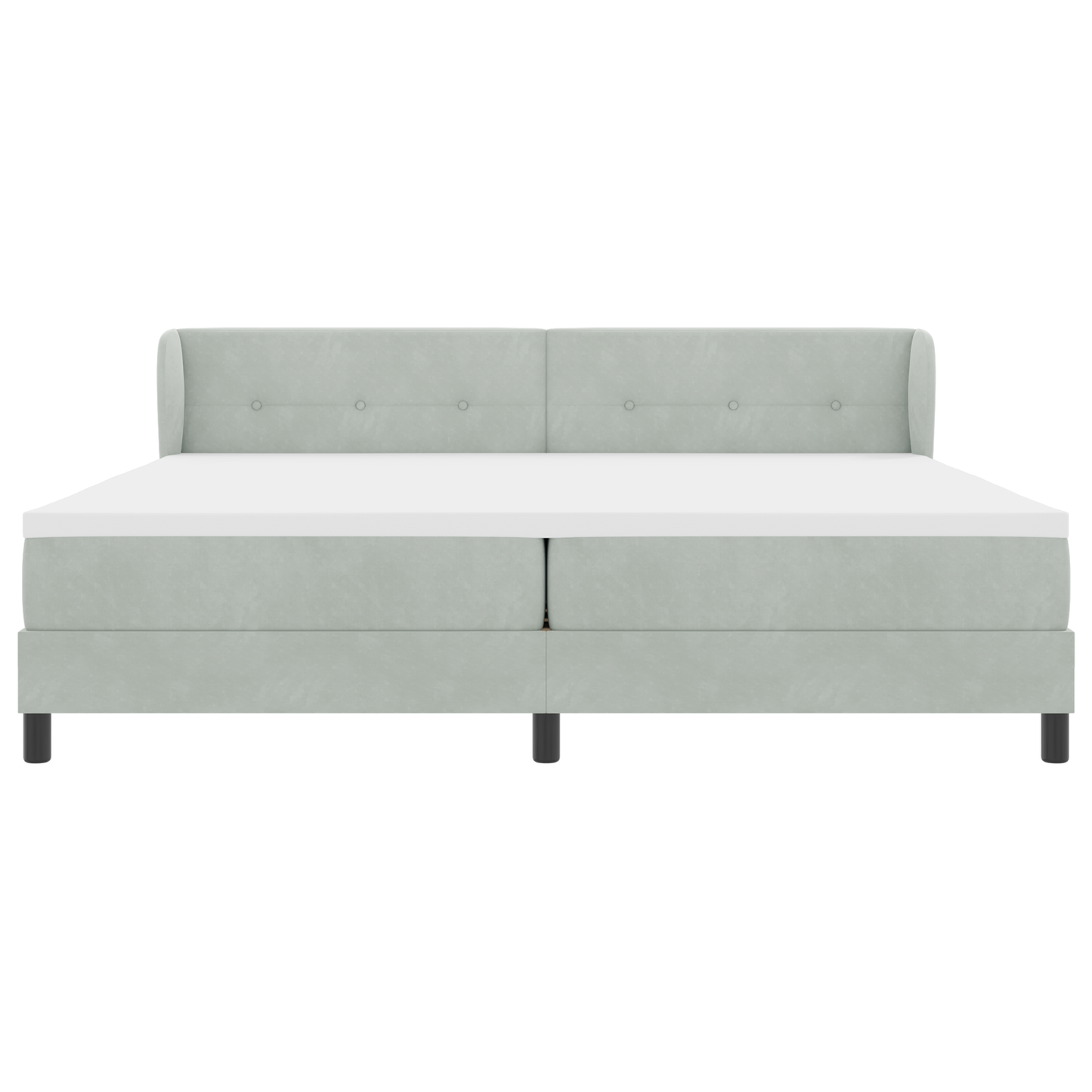 Boxspring Bed Met Matras Lichtgrijs 200x200 cm Fluweel