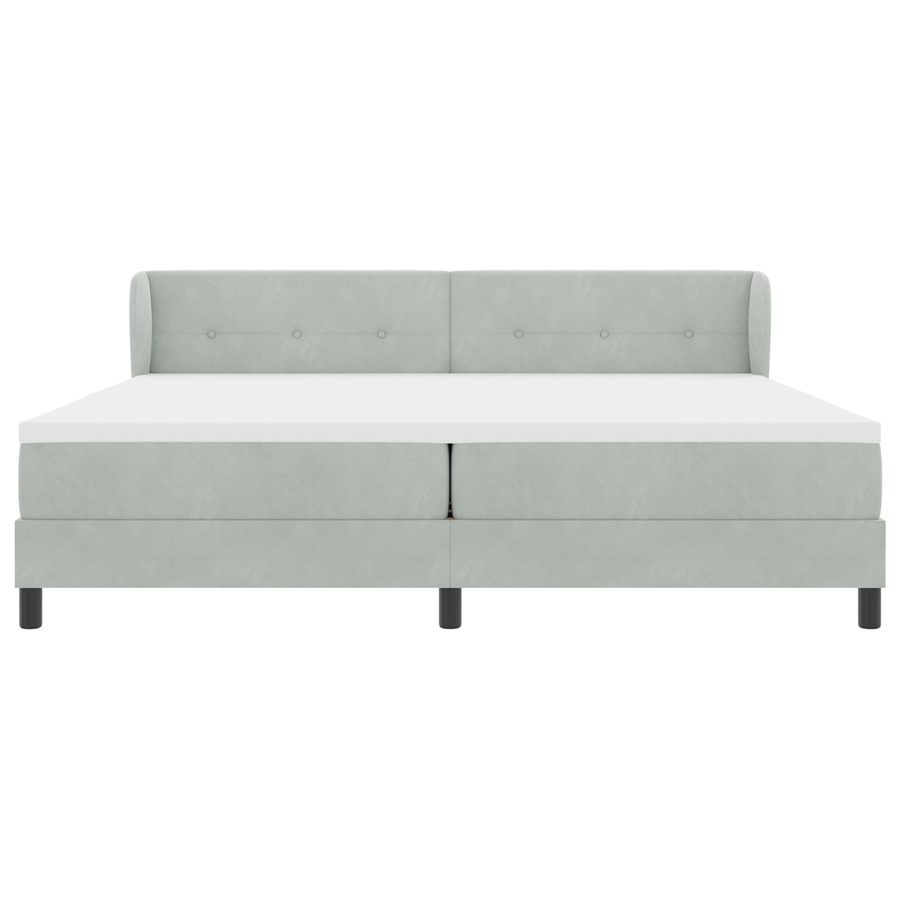 Boxspring Bed Met Matras Lichtgrijs 200x200 cm Fluweel