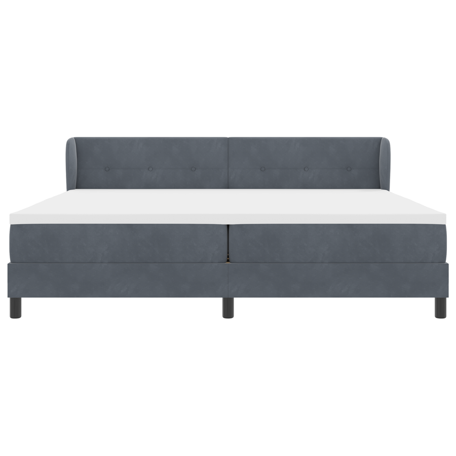 Boxspringbed met matras fluweel donkergrijs 200x200 cm
