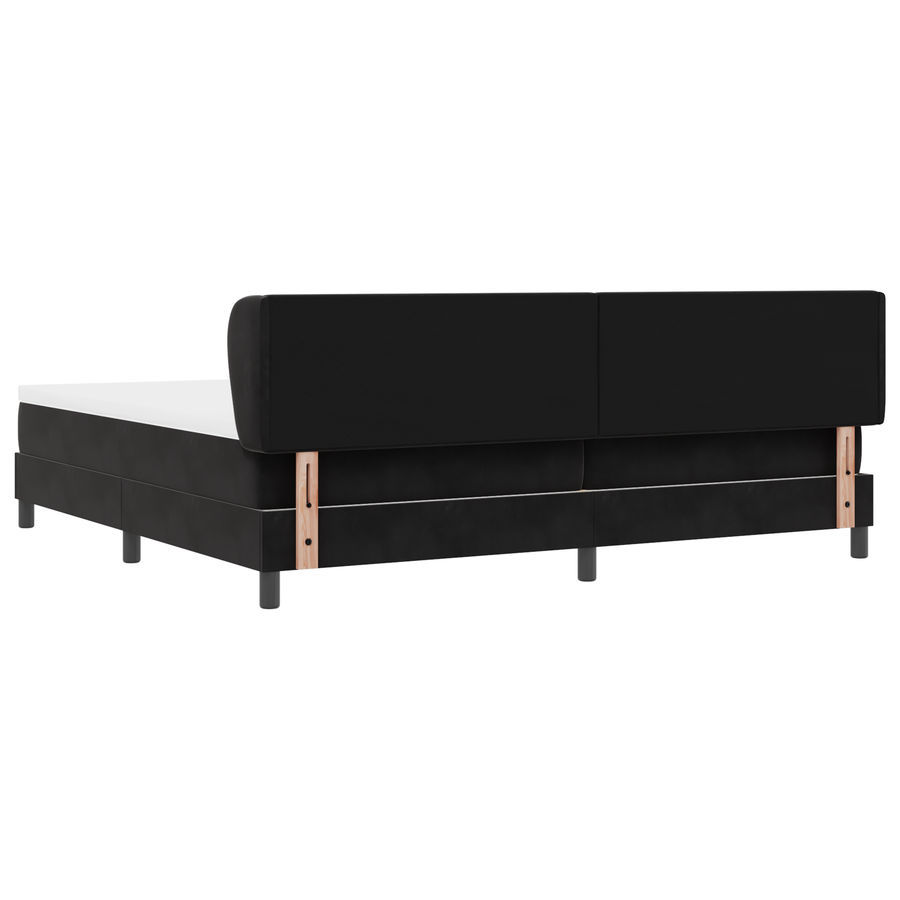 Boxspringbed met matras fluweel zwart 200x200 cm