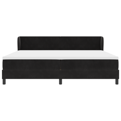 Boxspringbed met matras fluweel zwart 200x200 cm
