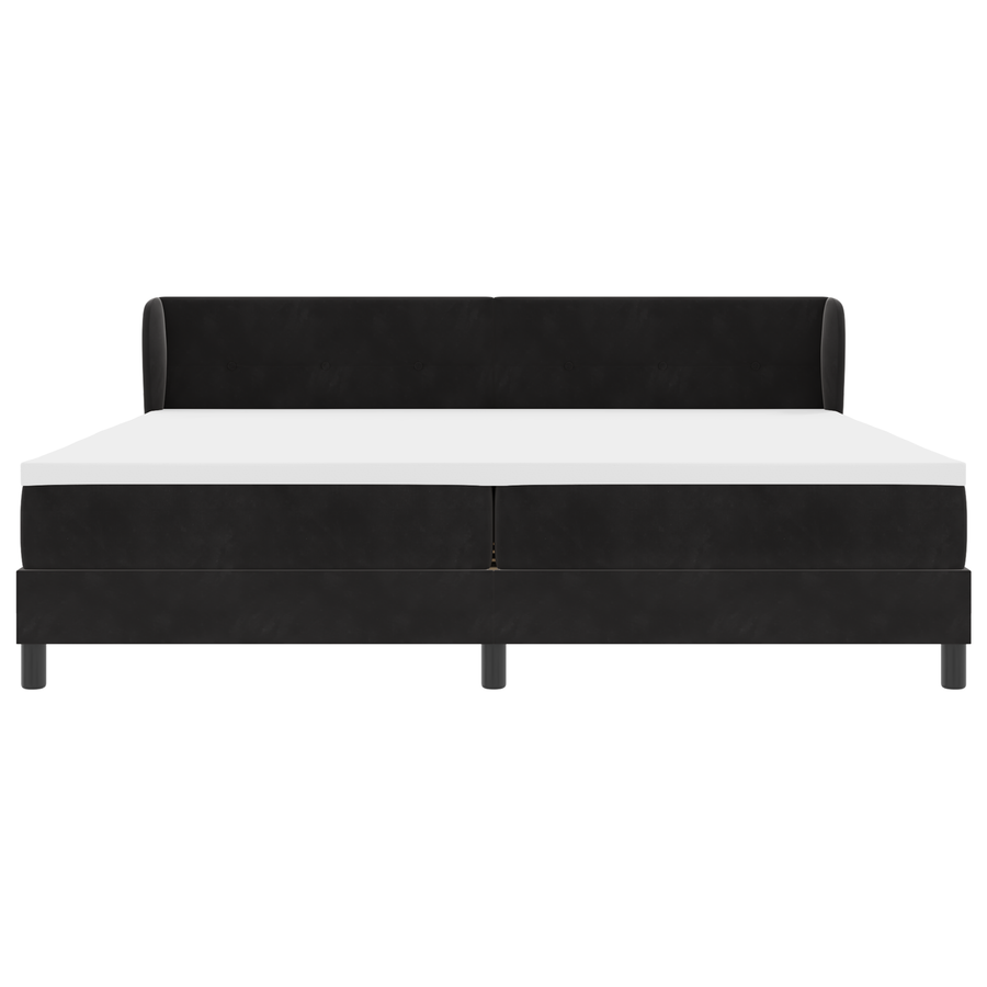 Boxspringbed met matras fluweel zwart 200x200 cm