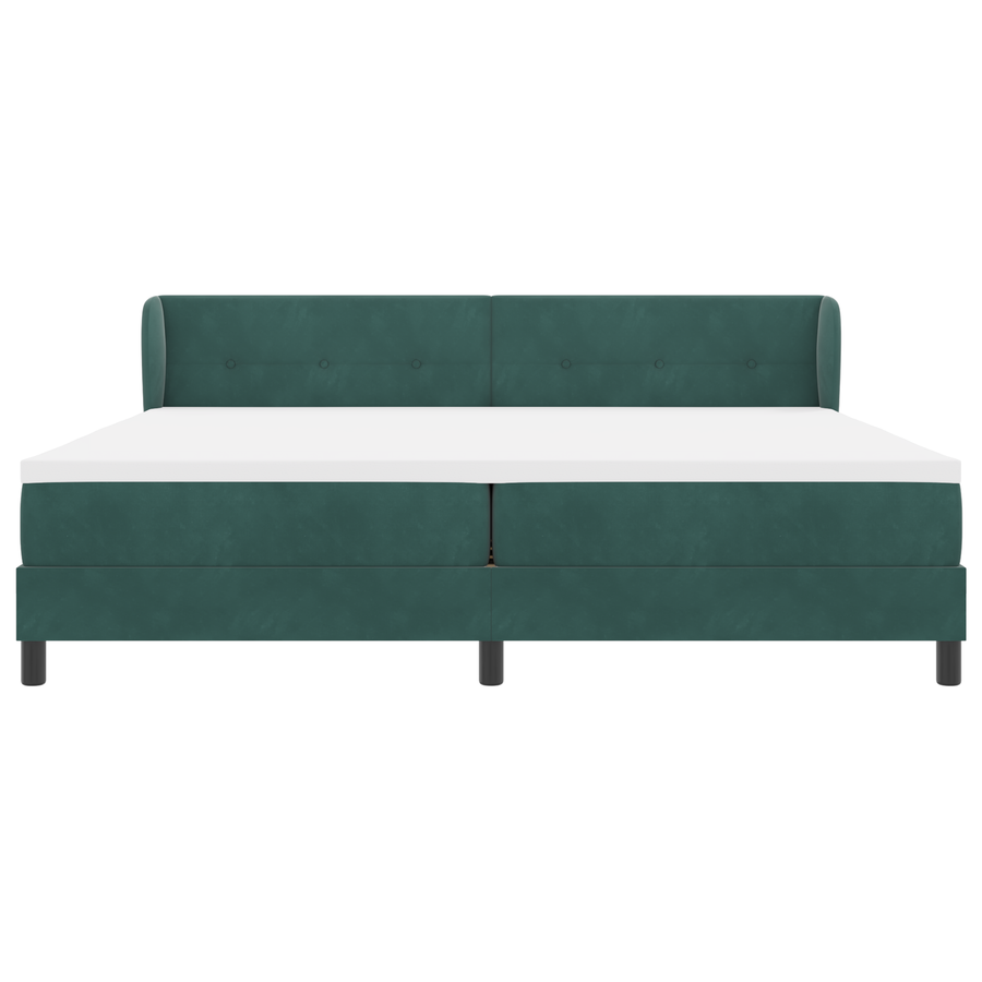 Boxspringbed met matras fluweel donkergroen 200x200 cm