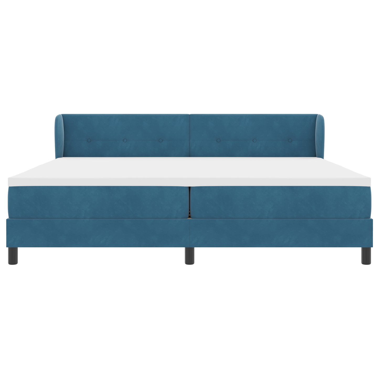Boxspringbed met matras fluweel donkerblauw 200x200 cm