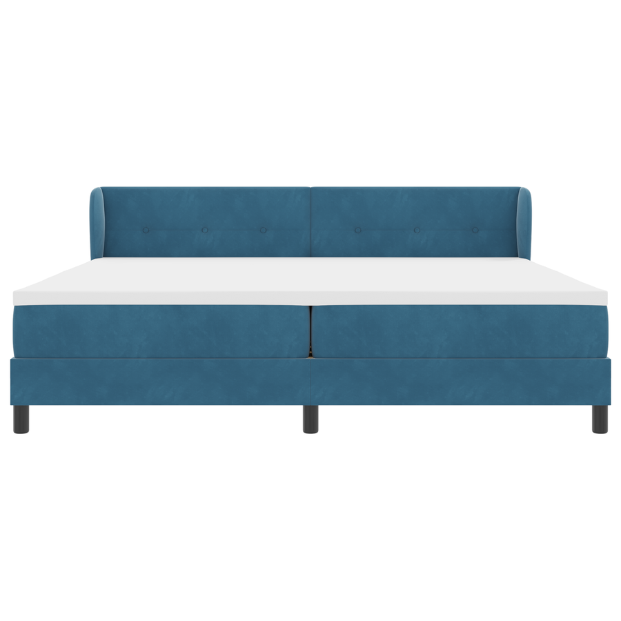 Boxspringbed met matras fluweel donkerblauw 200x200 cm