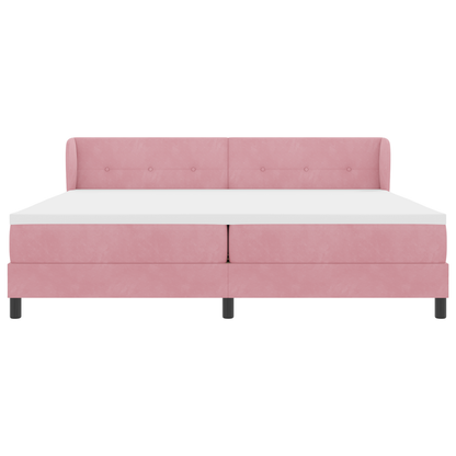 Boxspringbed met matras fluweel roze 200x200 cm