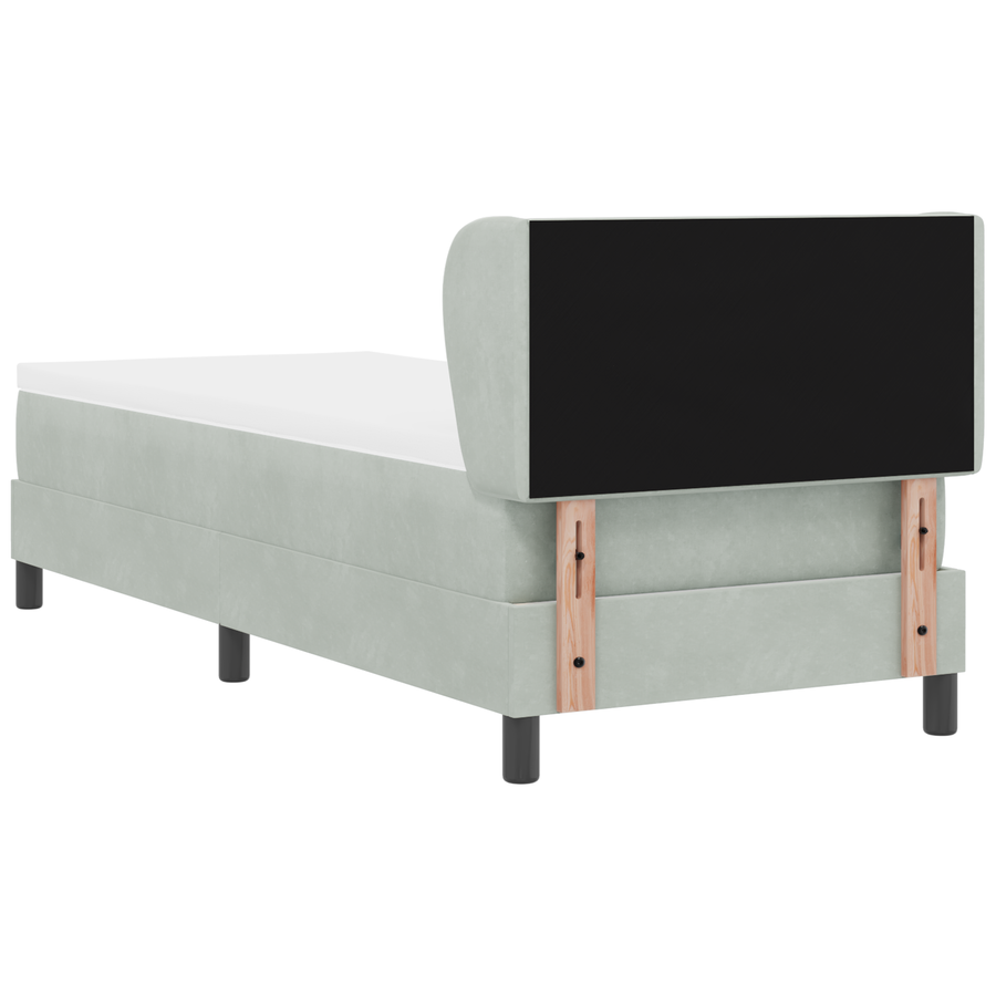 Boxspringbed met matras fluweel lichtgrijs 80x200 cm
