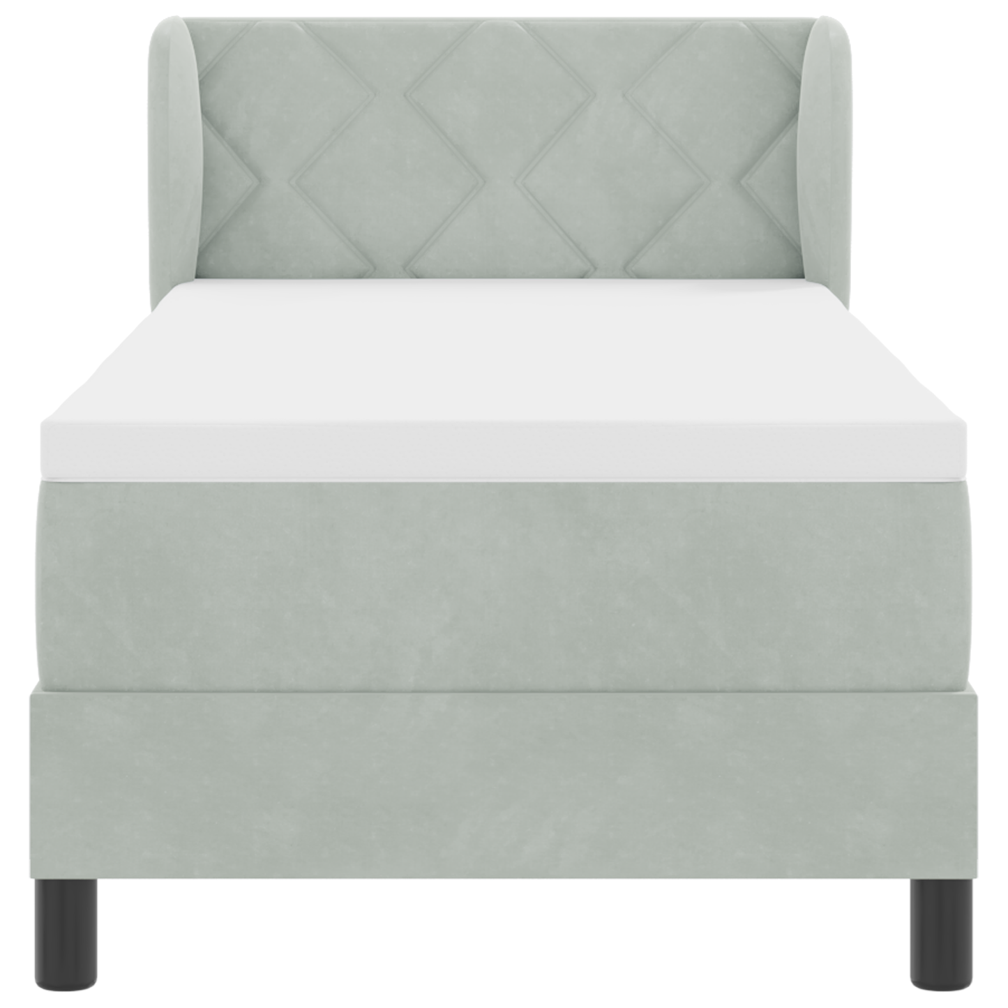 Boxspringbed met matras fluweel lichtgrijs 80x200 cm
