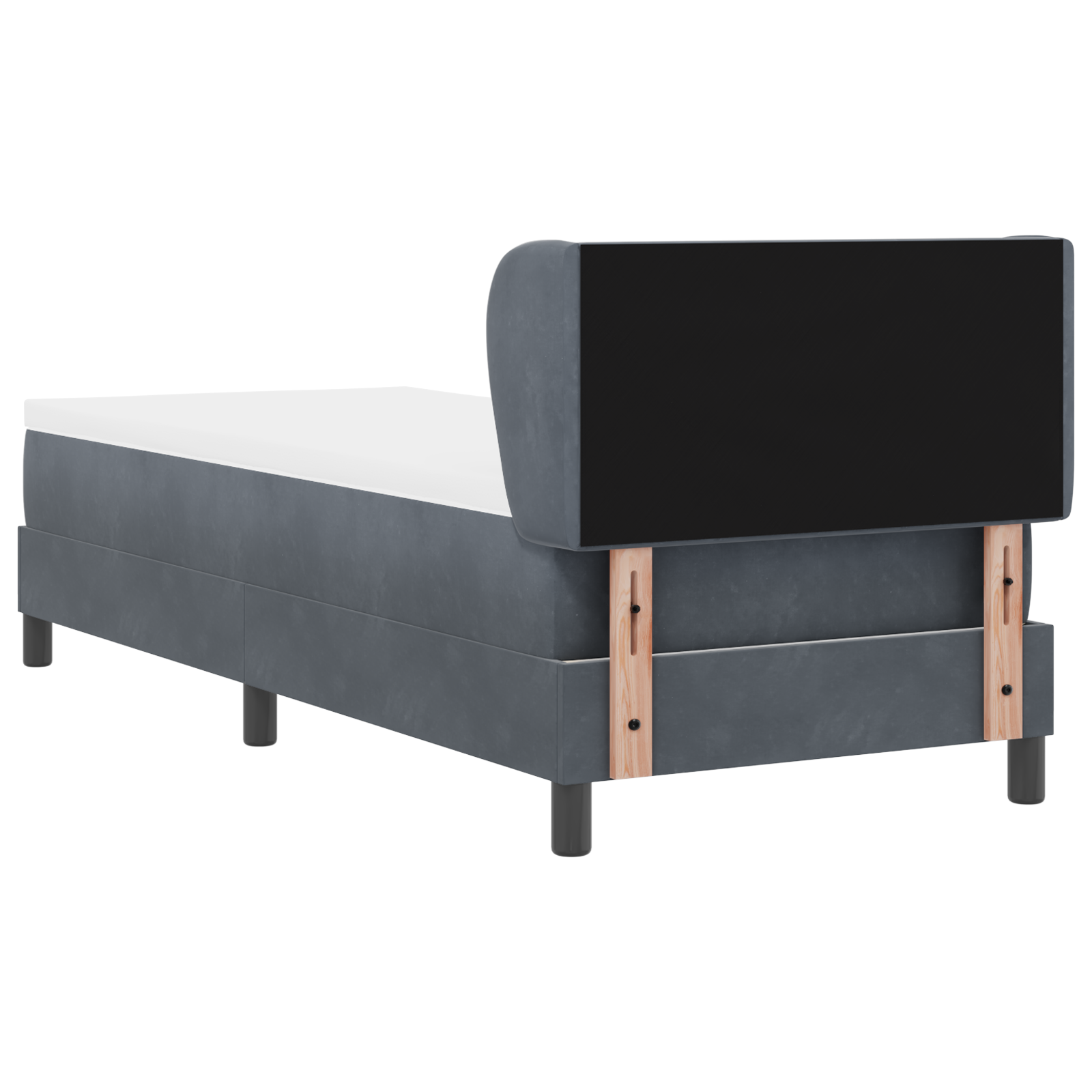 Boxspringbed met matras fluweel donkergrijs 80x200 cm