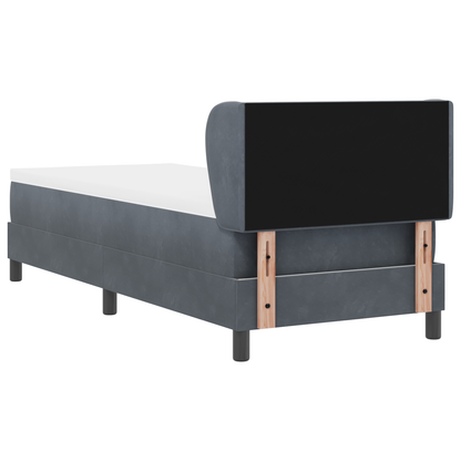 Boxspringbed met matras fluweel donkergrijs 80x200 cm