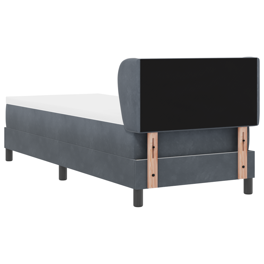 Boxspringbed met matras fluweel donkergrijs 80x200 cm