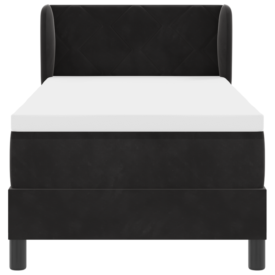 Boxspringbed met matras fluweel zwart 80x200 cm
