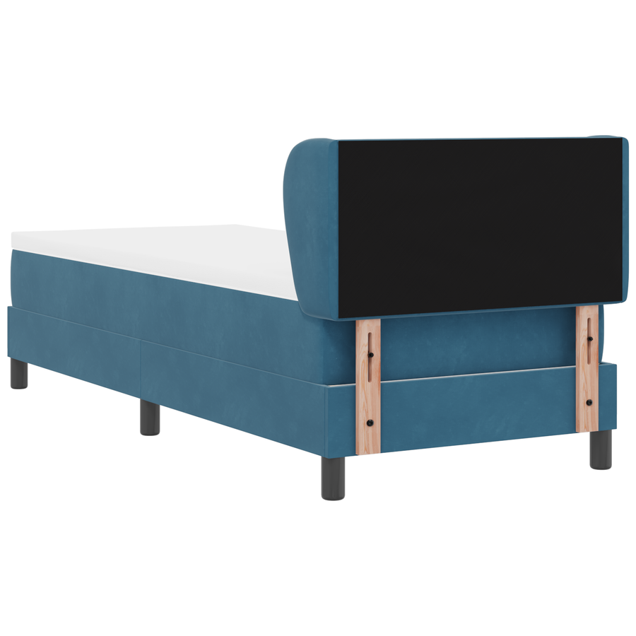 Boxspringbed met matras fluweel donkerblauw 80x200 cm