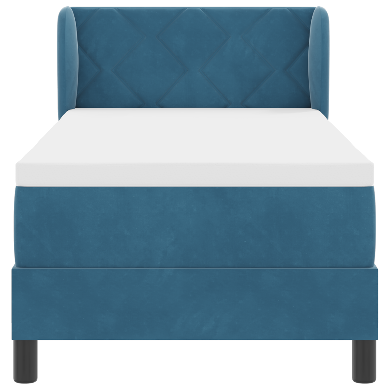 Boxspringbed met matras fluweel donkerblauw 80x200 cm