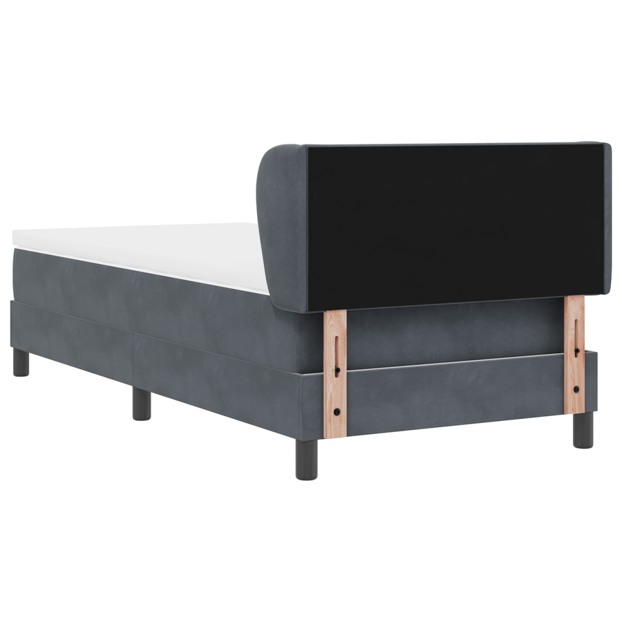 Boxspringbed met matras fluweel donkergrijs 90x190 cm