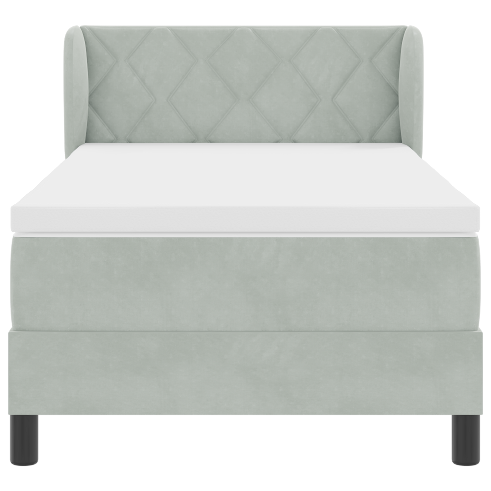 Boxspringbed met matras fluweel lichtgrijs 90x200 cm