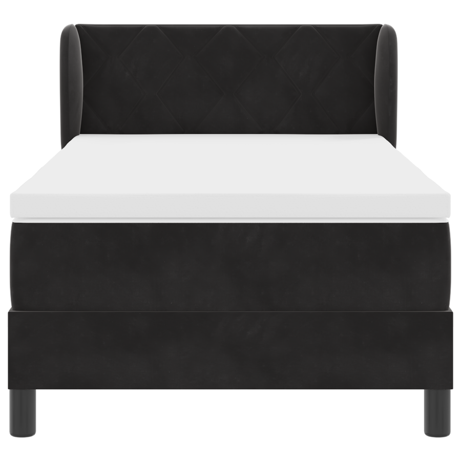 Boxspringbed met matras fluweel zwart 90x200 cm