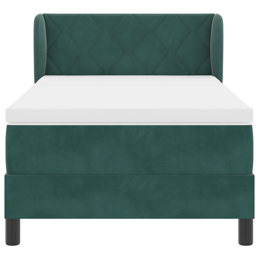 Boxspringbed met matras fluweel donkergroen 90x200 cm