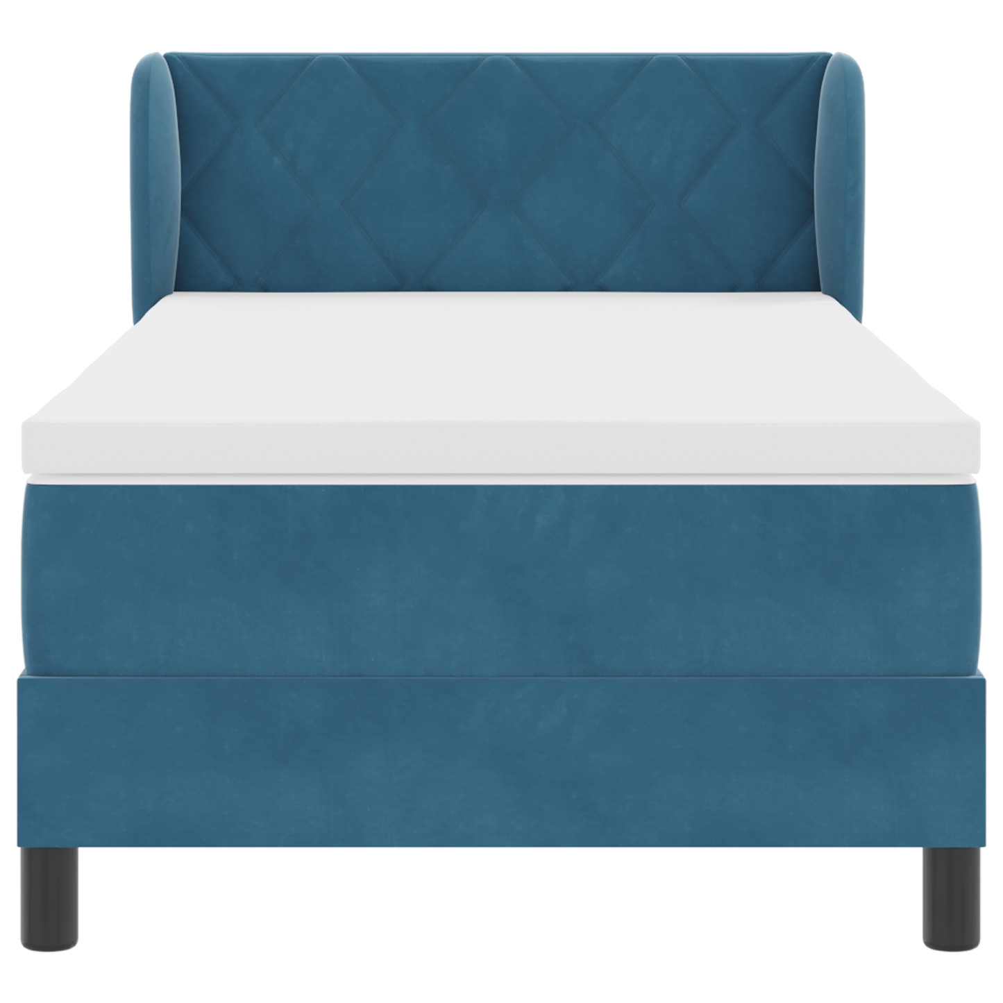 Boxspringbed met matras fluweel donkerblauw 90x200 cm