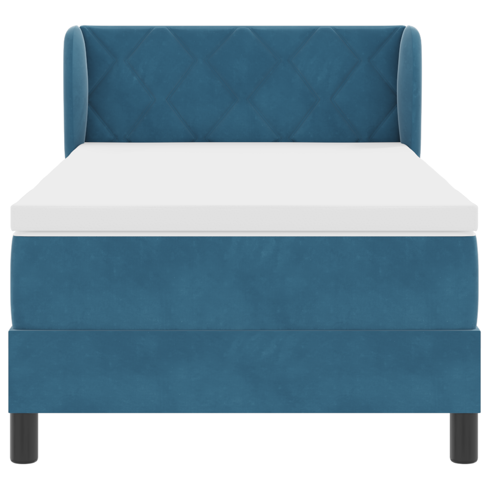 Boxspringbed met matras fluweel donkerblauw 90x200 cm