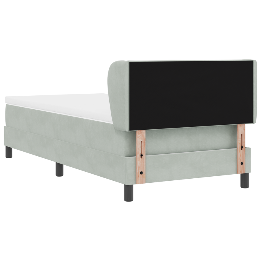 Boxspringbed met matras fluweel lichtgrijs 100x200 cm
