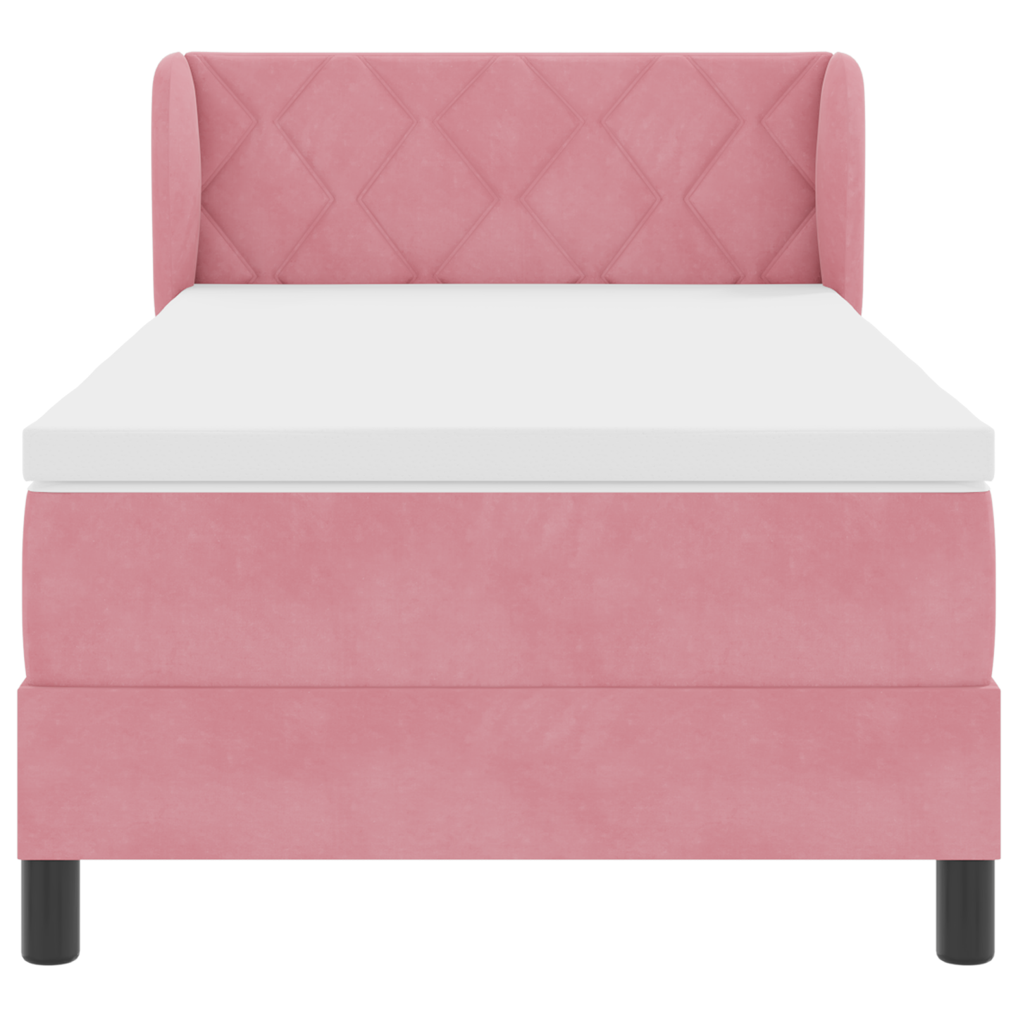 Boxspringbed met matras fluweel roze 100x200 cm