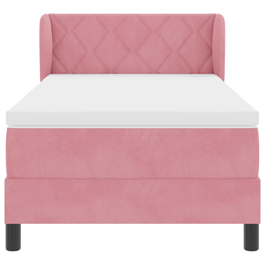 Boxspringbed met matras fluweel roze 100x200 cm