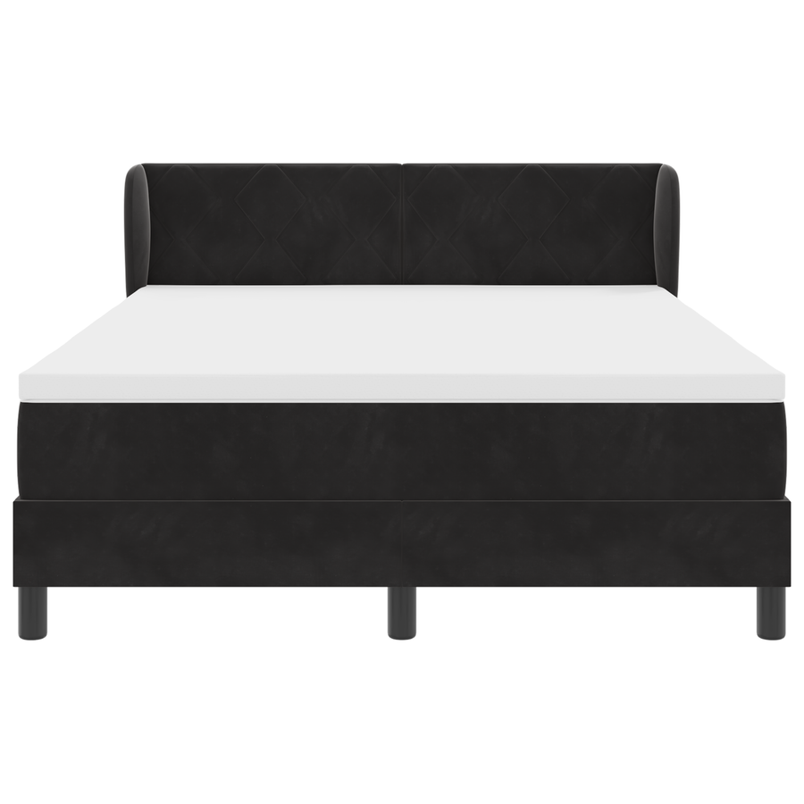 Boxspringbed met matras fluweel zwart 140x190 cm
