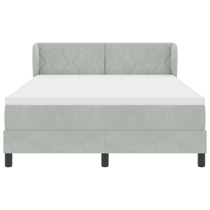 Boxspringbed met matras fluweel lichtgrijs 140x200 cm