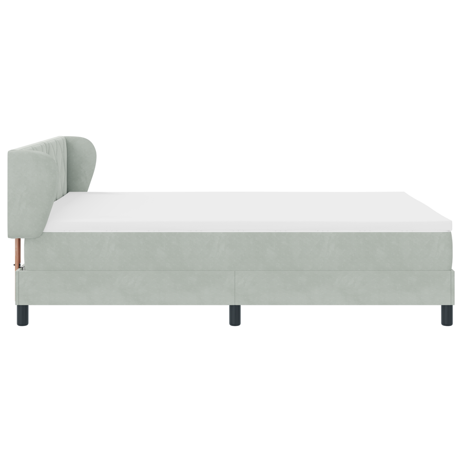 Boxspringbed met matras fluweel lichtgrijs 140x200 cm