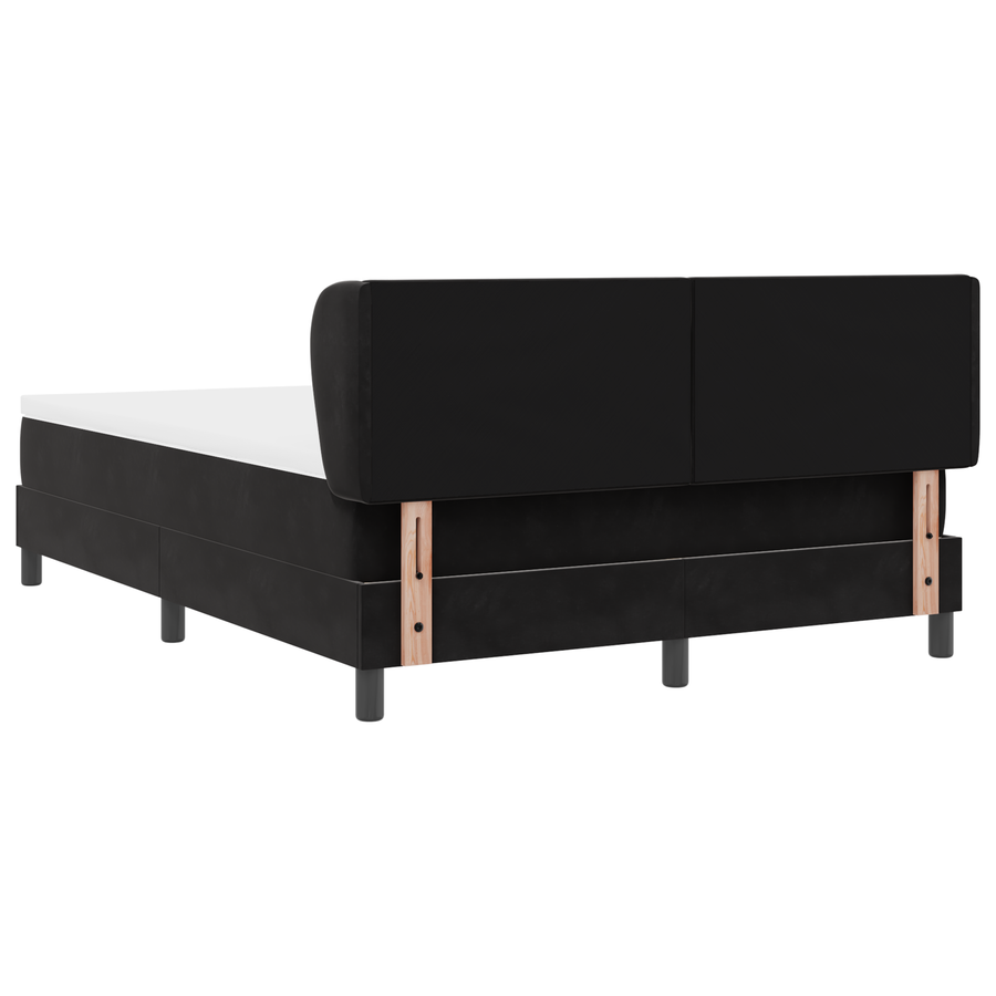 Boxspringbed met matras fluweel zwart 140x200 cm