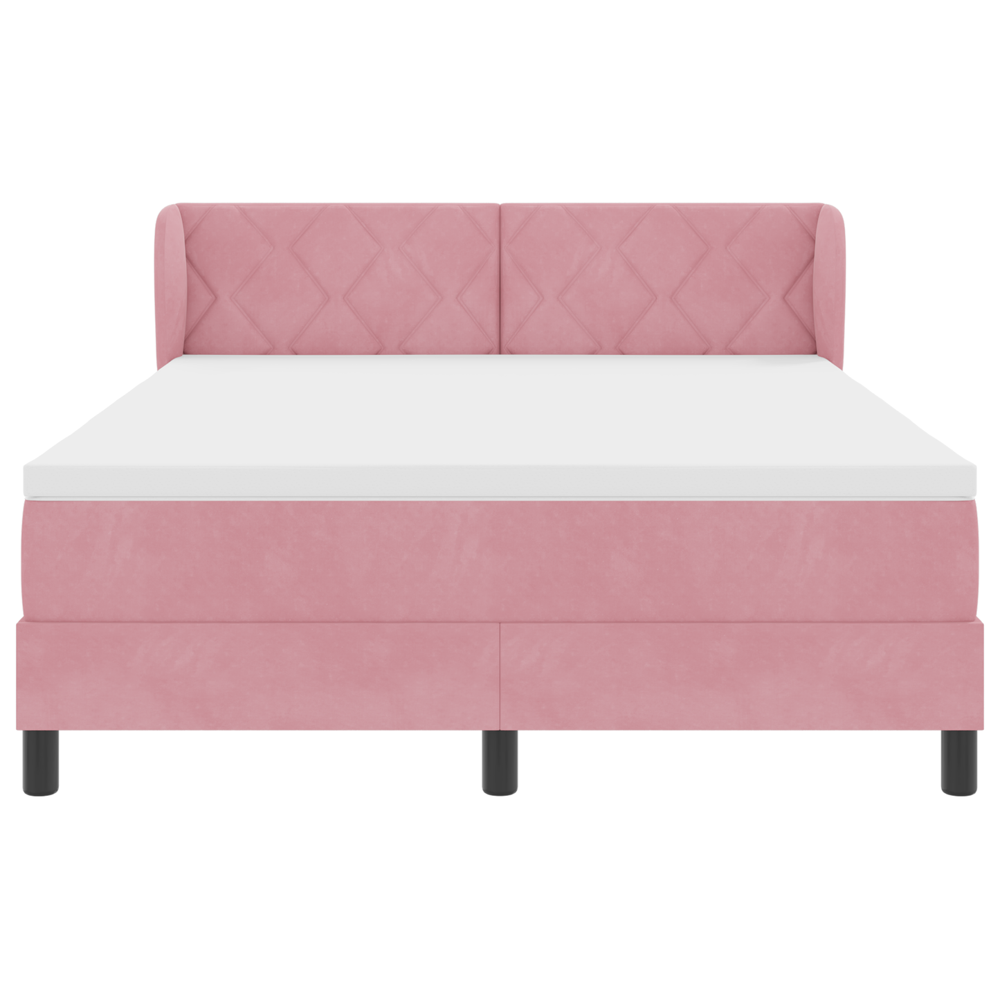 Boxspringbed met matras fluweel roze 160x200 cm