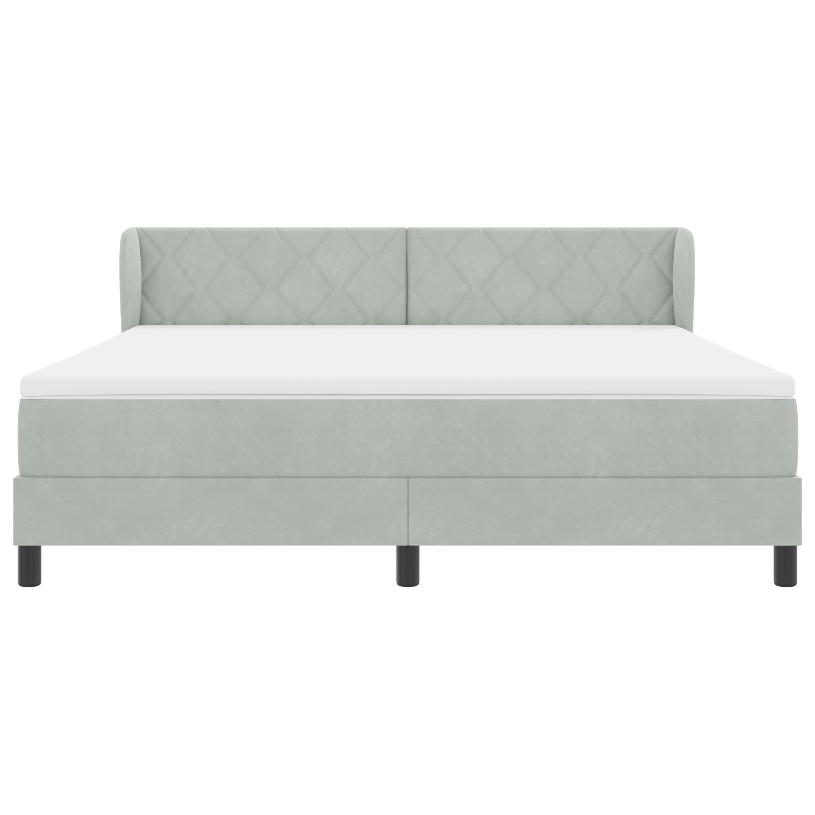 Boxspringbed met matras fluweel lichtgrijs 180x200 cm